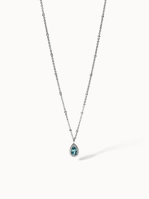 Bellezza Kette von PURELEI mit blauem Tropfen-Schmuckstein, Edelstahl, edel und feminin, klare Ästhetik, nickelfrei.