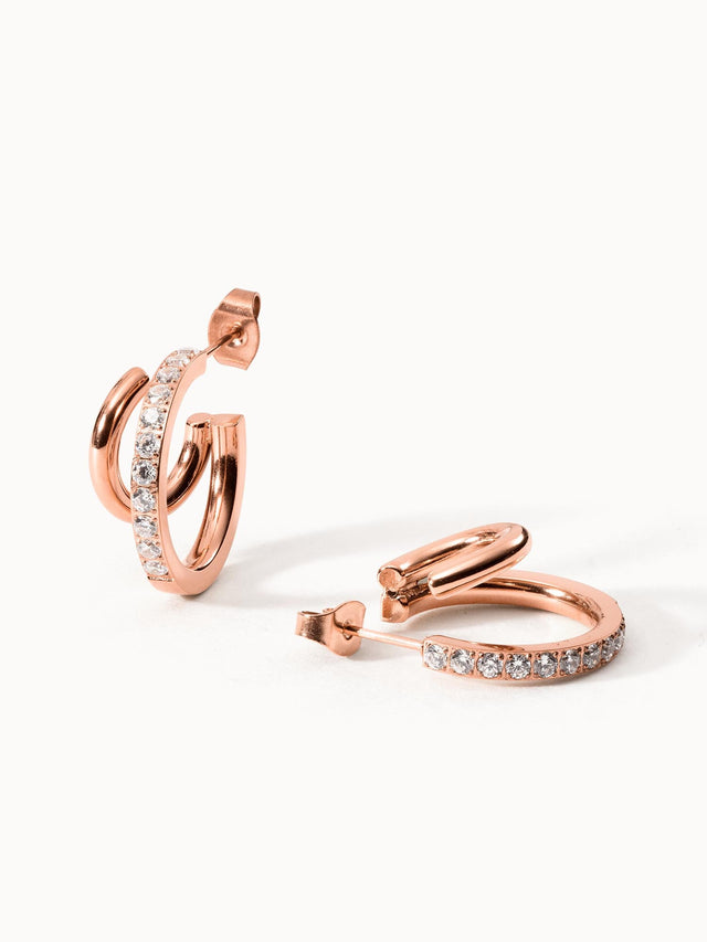 Double Glitter Oorbellen