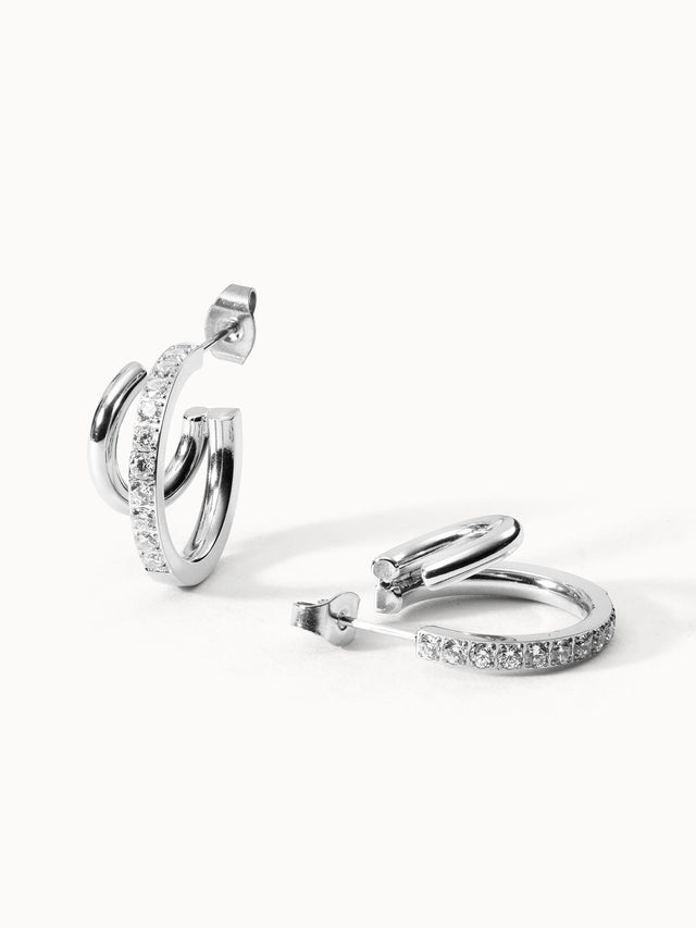 Double Glitter Oorbellen