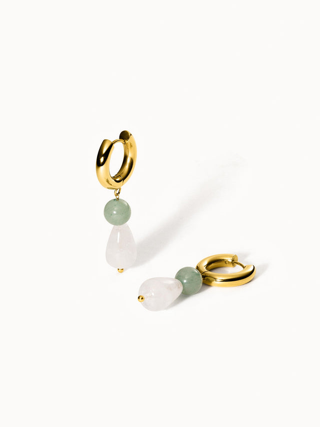 Clear Quartz Drop Oorbellen