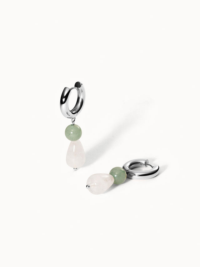 Clear Quartz Drop Oorbellen