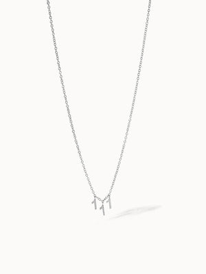 111 Kette mit zarten, nickelfreien Silberanhängern besetzt mit weißen Zirkonia, filigran und elegant, Vicky.