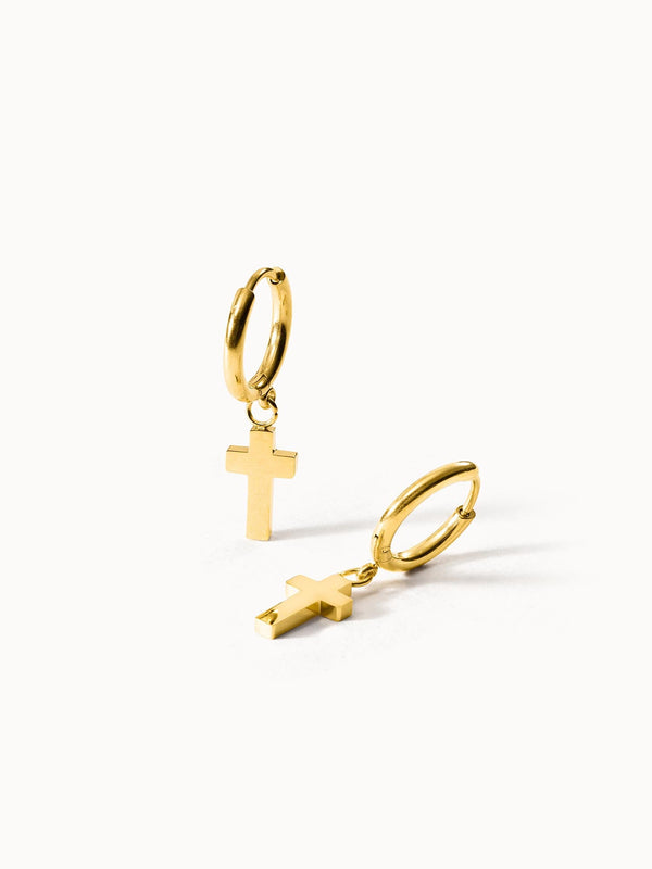Cross Hoop Earring