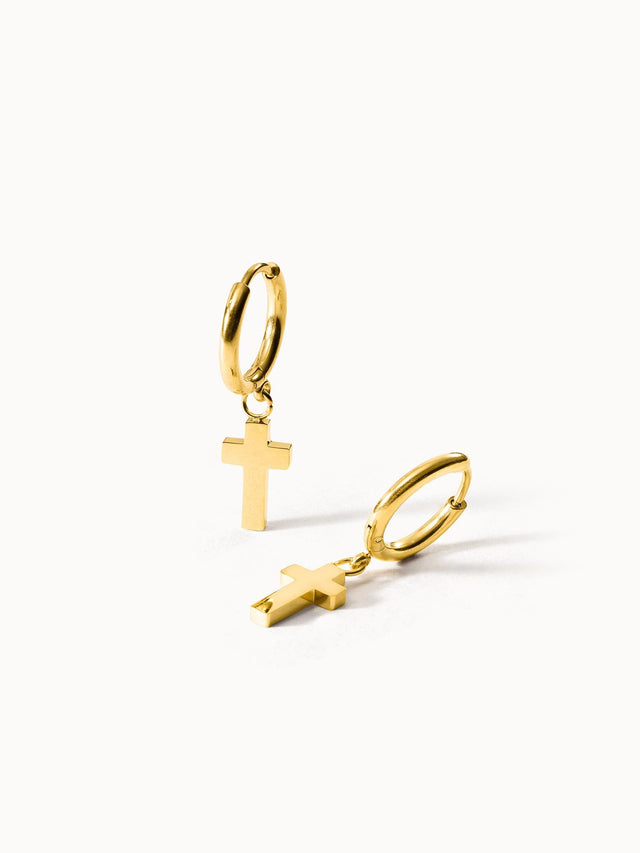 Cross Hoop Earring