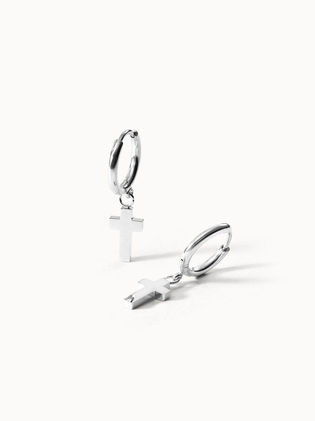 Cross Hoop Earring