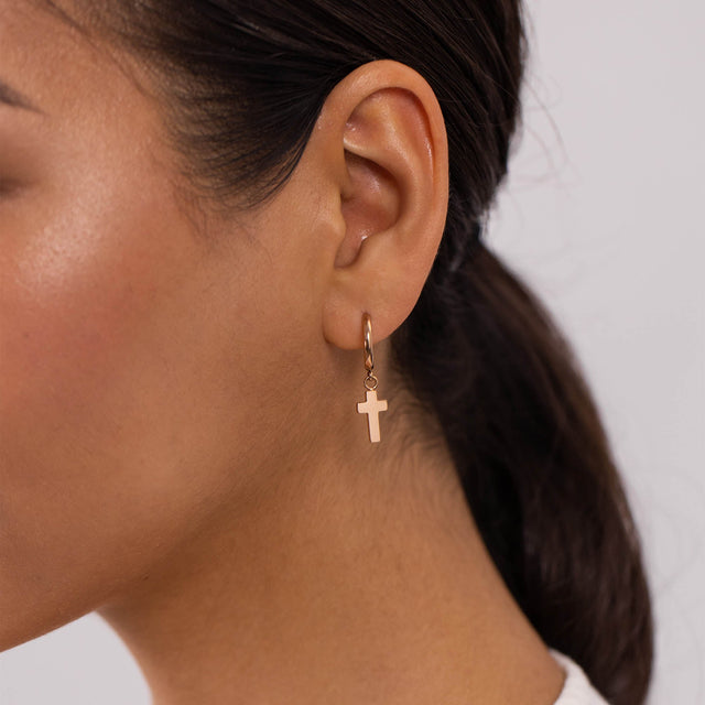 Cross Hoop Earring
