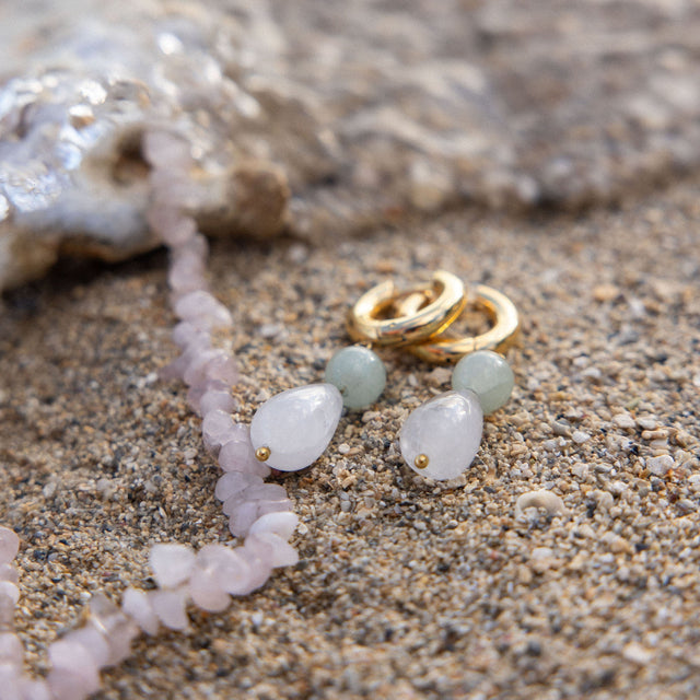 Clear Quartz Drop Oorbellen