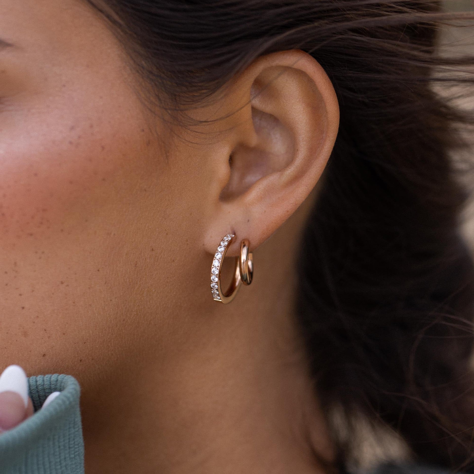 Double Glitter Oorbellen