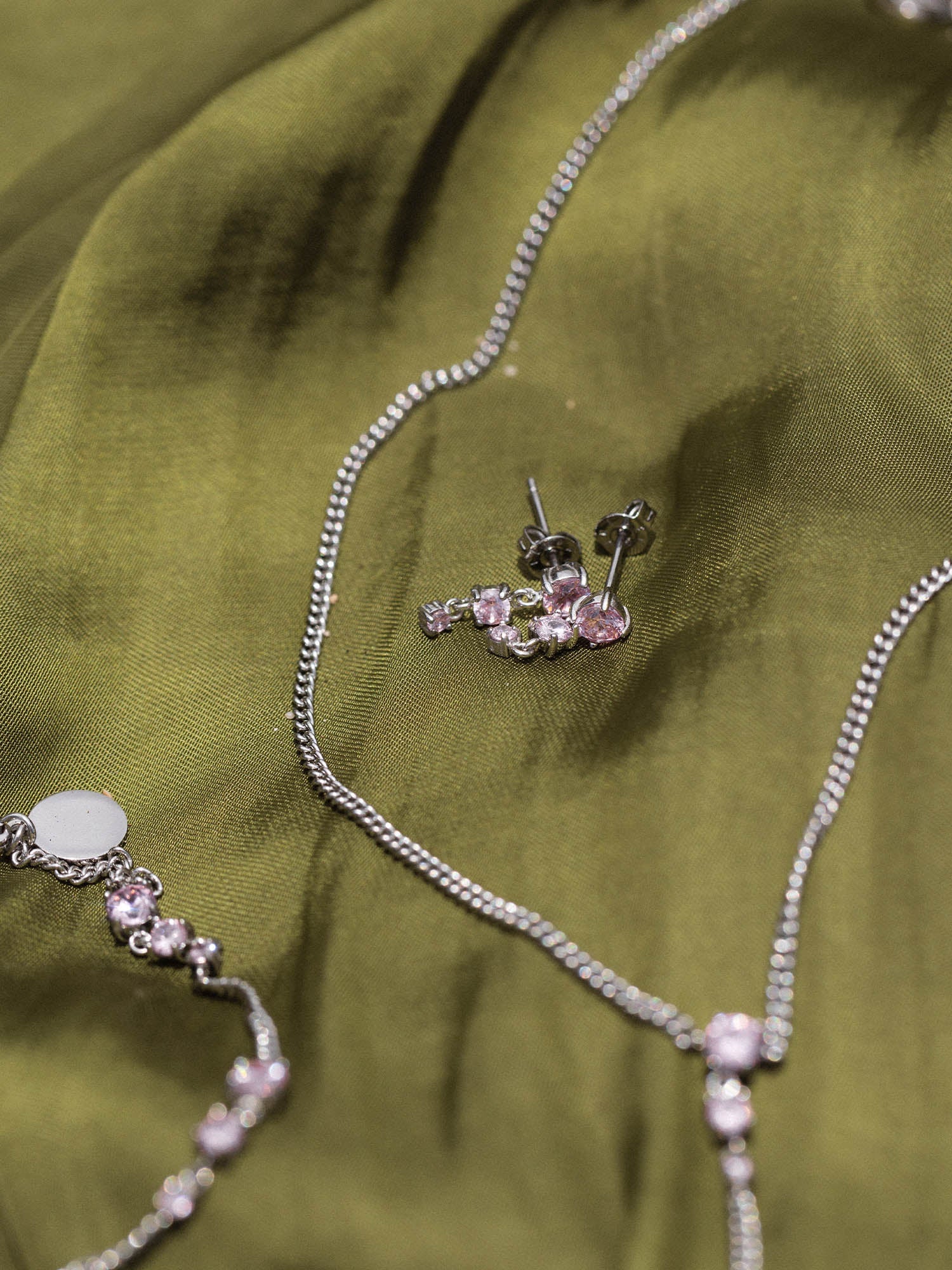 Pink Glamour Oorbel
