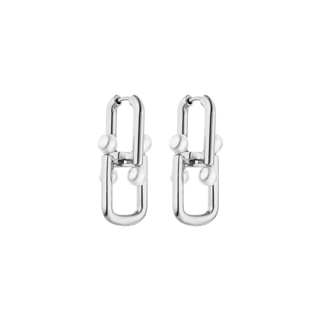 Silberne Ohrringe mit Perlen von PURELEI, modern und elegant.