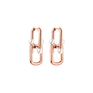 Roségoldene Ohrringe mit Perlen von PURELEI, modern und elegant.
