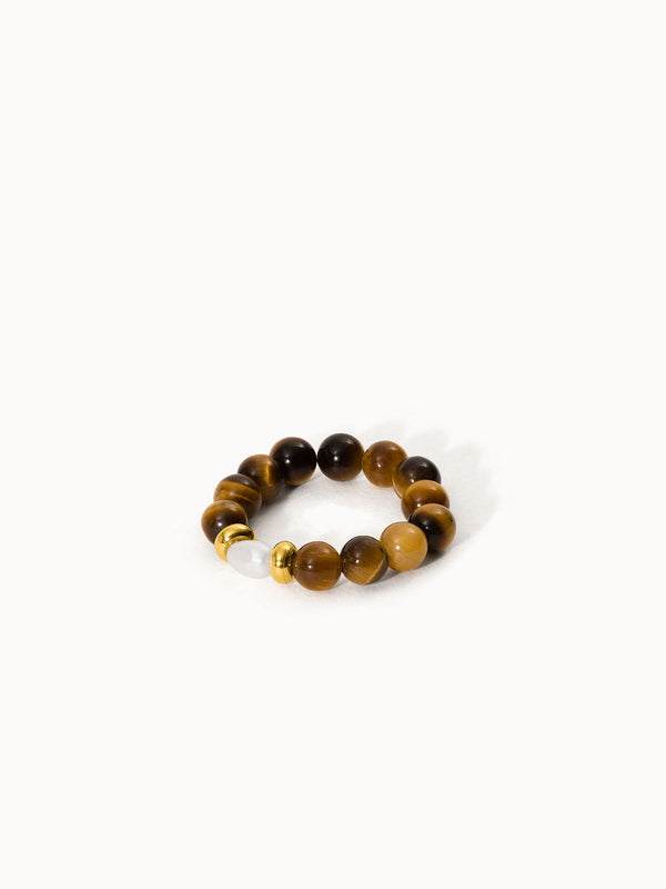 Tiger's Eye Pearl Ring