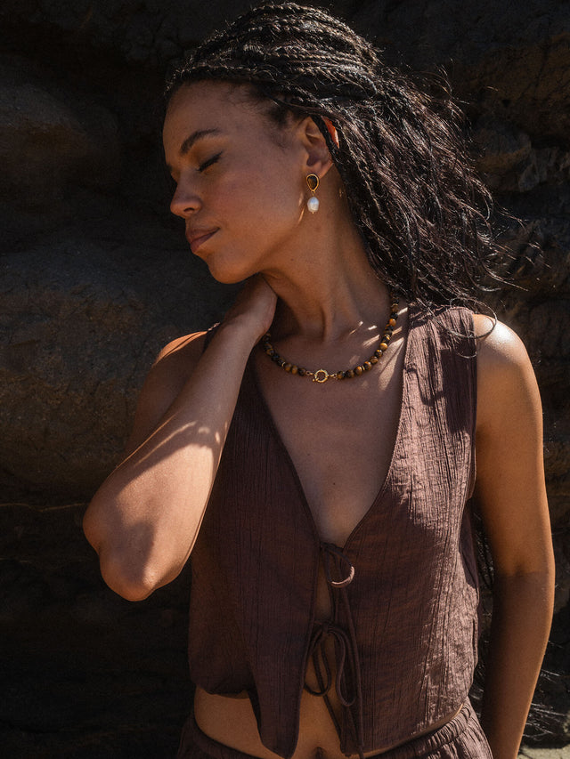 Tiger's Eye Charm Necklace