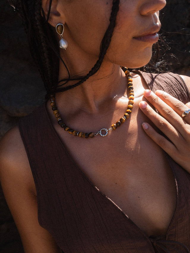 Tiger's Eye Charm Necklace