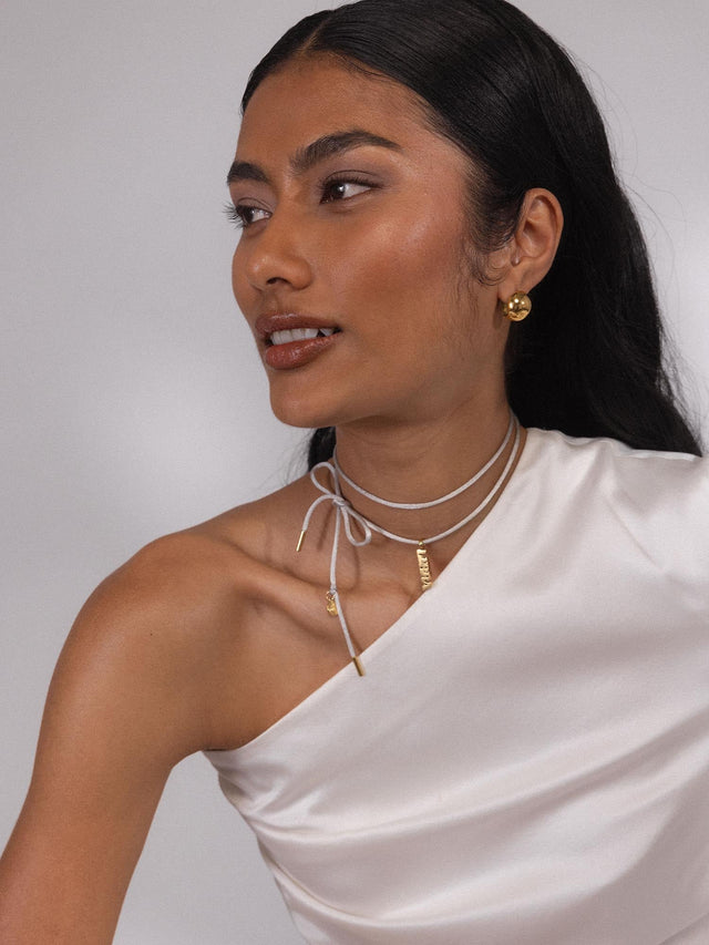 Gray Satin Ketting