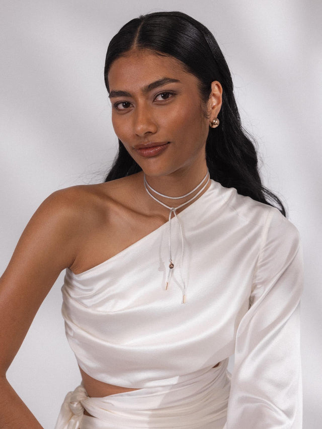 Gray Satin Ketting