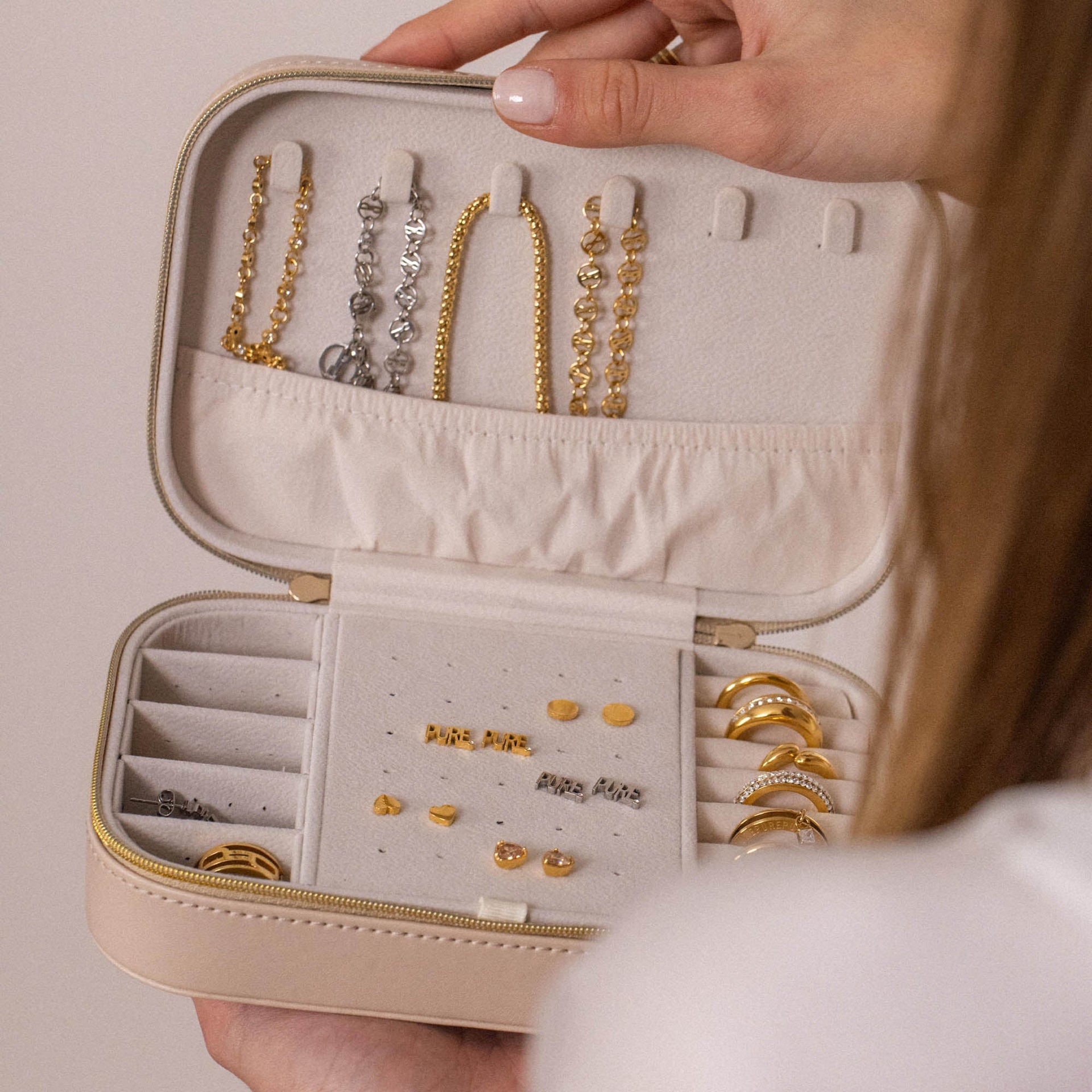 Premium Sieradendoos Beige